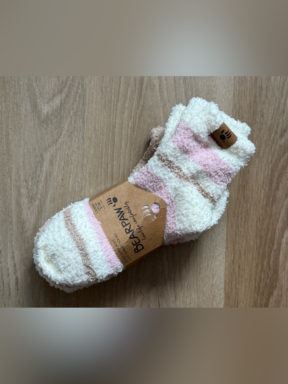 BEARPAW Cozy Striped Fuzzy Socks – Women’s Size 5–10